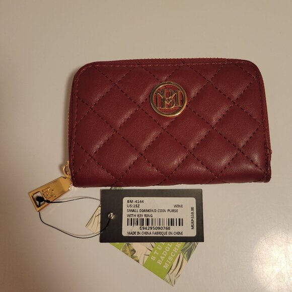 NWT Badgley Mischka Small Diamond Coin Purse with Key Ring - Picture 1 of 6